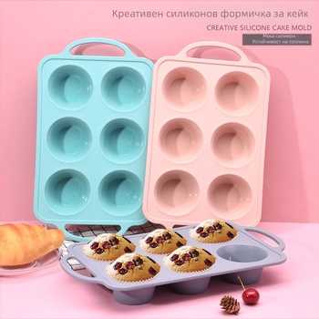 Шестгнездна силиконова форма за торти със стоманен пръстен, лесно освобождаване, лесно почистване и висока термоустойчивост