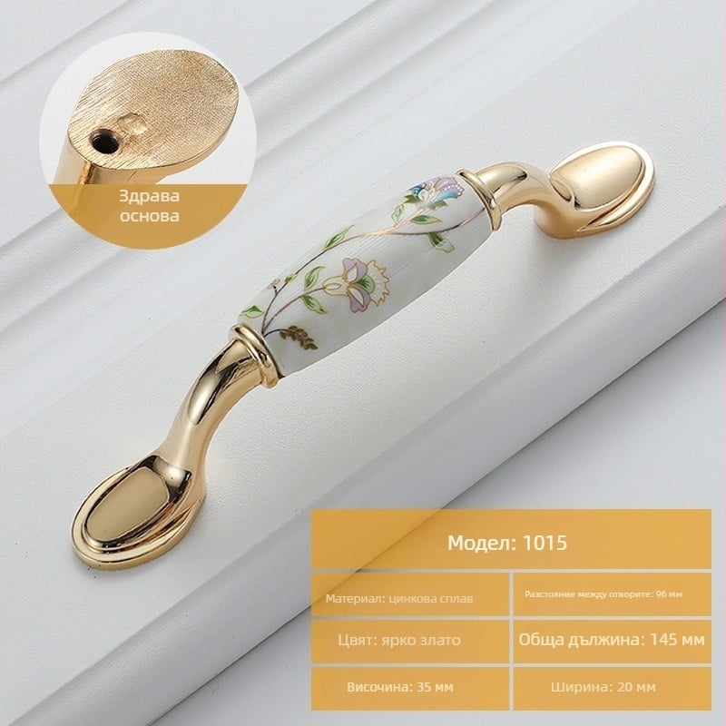 Дръжка за врати на гардероб/шкаф, цинкова сплав, електроплакиран финиш, монтаж с регулирано разстояние между дупките, модели 1098, 1033, 1811, 1108, 1015, 1501