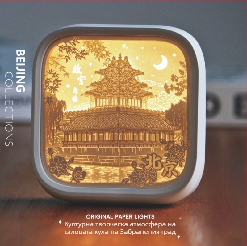 Beijing Summer Palace Liuguang хартиено-резбована лампа за нощно осветление, сувенирна украса, копринено цвете, модел 985, без персонализация