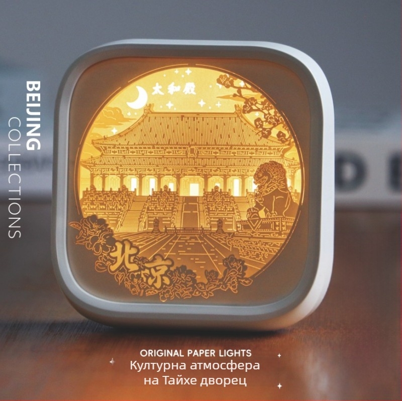 Beijing Summer Palace Liuguang хартиено-резбована лампа за нощно осветление, сувенирна украса, копринено цвете, модел 985, без персонализация