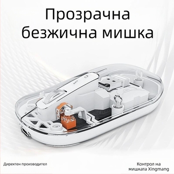 Безжична мишка с три режима за настолен компютър и лаптоп, 1600 DPI, 5 бутона, ергономичен дизайн