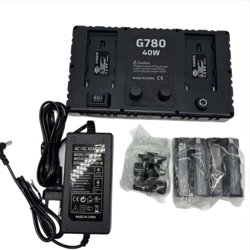 Фотографска запълваща светлина G780/G980 – преносимо външно осветление с три температури на цвета, мощност 10–50W, напрежение 110–220V