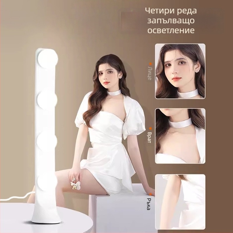 LED бюро светлина за лайв стрийминг и фотография - 10W, 5V/2A, три температури на светлината, интегриран едноредов дизайн