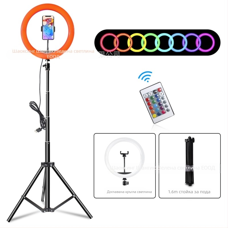 Кольцево осветление за фотография – преносимо, регулируема яркост и температури на светлината 3000K/4000K/6000K, LED, 5V, 10–12W