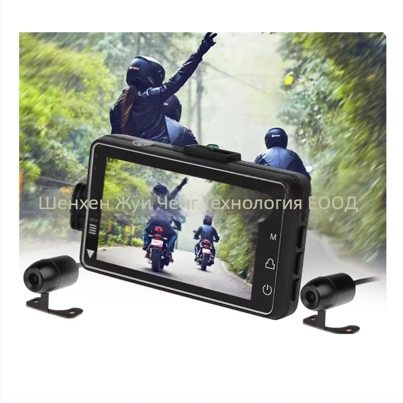 T18 мотоциклетен видеорегистратор с две лещи, 1080P HD, 120° ъгъл на заснемане, поддържа TF карта 8–32 GB с цикличен запис