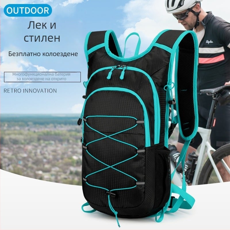 Лек походен раница с голям капацитет за активности на открито, Oxford плат, дишаща и ултралека, устойчива, унисекс, извити презрамки, рефлекторни елементи за нощна безопасност, SOS свирка