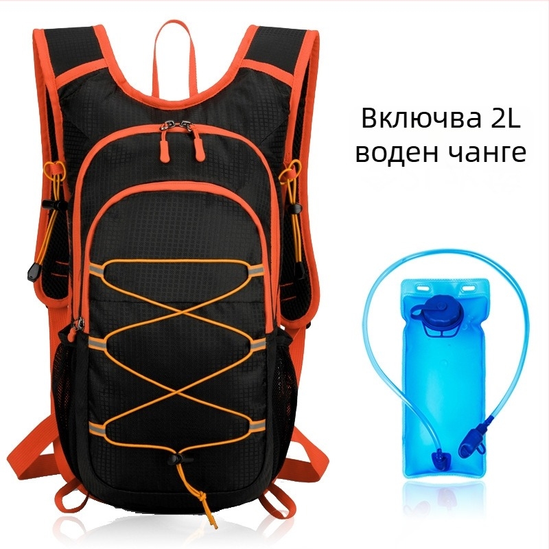 Лек походен раница с голям капацитет за активности на открито, Oxford плат, дишаща и ултралека, устойчива, унисекс, извити презрамки, рефлекторни елементи за нощна безопасност, SOS свирка