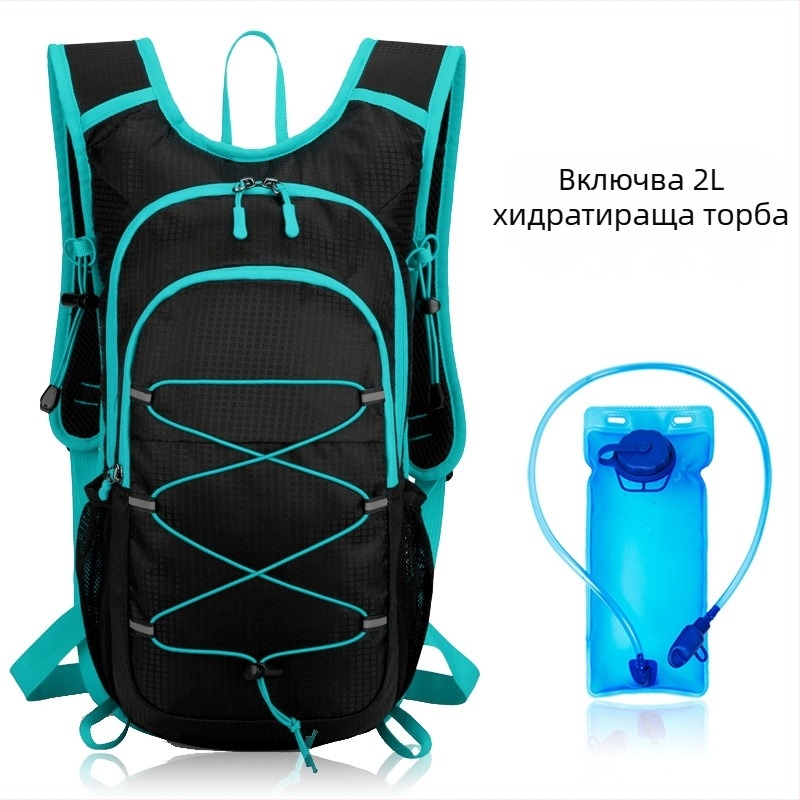 Лек походен раница с голям капацитет за активности на открито, Oxford плат, дишаща и ултралека, устойчива, унисекс, извити презрамки, рефлекторни елементи за нощна безопасност, SOS свирка