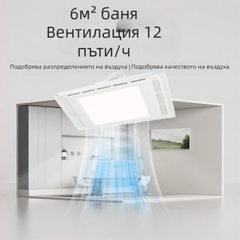 Вентилатор за вентилация с интегриран таван, модел DX-H600-17, 220V, 64W, двоен режим и тихо осветление