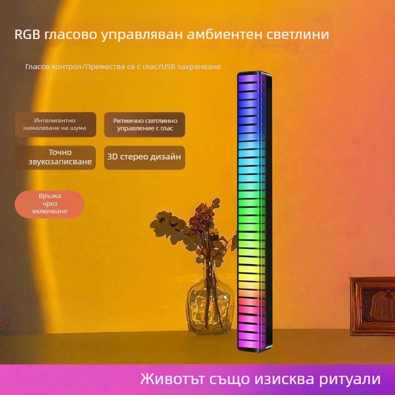 3D LED осветление за интериора на автомобила с контрол на звука и ритмично осветление, модел L026, монтаж със самозалепващи ленти без следи