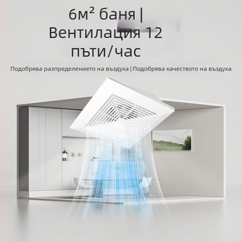 Канален вентилатор за вентилация за кухня и баня, монтаж в окачен таван, 220V, 40W