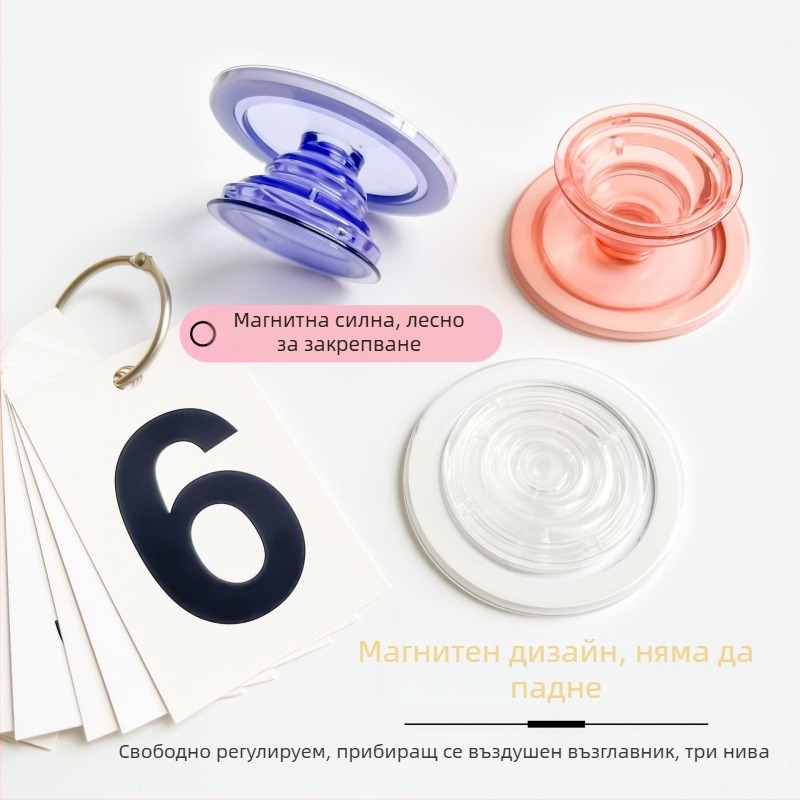 Снап-он държач за телефон за настолен монтаж, прозрачен серия, модел 01, TPU+ABS, за Apple и Android устройства