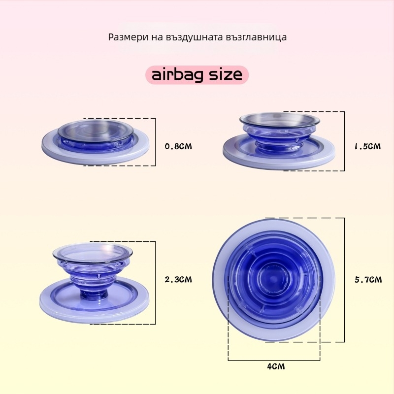 Снап-он държач за телефон за настолен монтаж, прозрачен серия, модел 01, TPU+ABS, за Apple и Android устройства