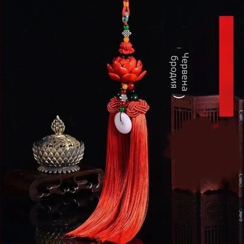 Висулка за автомобилно огледало с двустранен китайски възел — персонализирана декорация за интериор