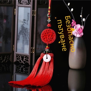 Висулка за автомобилно огледало с двустранен китайски възел — персонализирана декорация за интериор