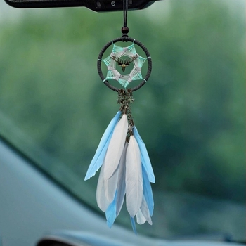 Висулка за кола с ловец на сънища, пера, минималистичен стил, вътрешен декор за автомобила, подарък