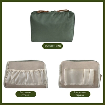 Козметична чанта – урбанистичен минимализъм; полиестер, без подплата; дишаща, водоустойчива и подходяща за съхранение; унисекс