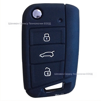 Силиконов калъф за ключ за Volkswagen – прост стил, персонализируем, модел Volkswagen Ordinary; съвместим с Golf 6, Golf 7, GTI, Lavida, Lingdu