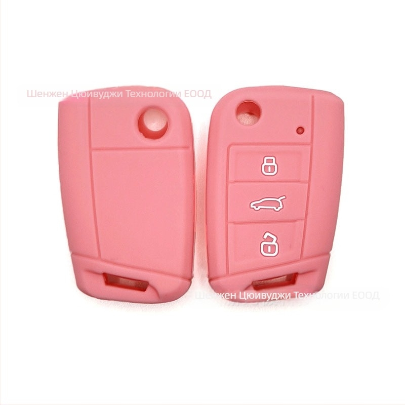 Силиконов калъф за ключ за Volkswagen – прост стил, персонализируем, модел Volkswagen Ordinary; съвместим с Golf 6, Golf 7, GTI, Lavida, Lingdu