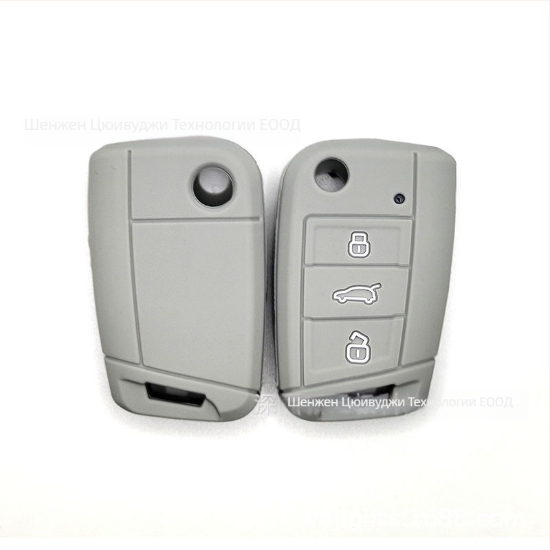 Силиконов калъф за ключ за Volkswagen – прост стил, персонализируем, модел Volkswagen Ordinary; съвместим с Golf 6, Golf 7, GTI, Lavida, Lingdu