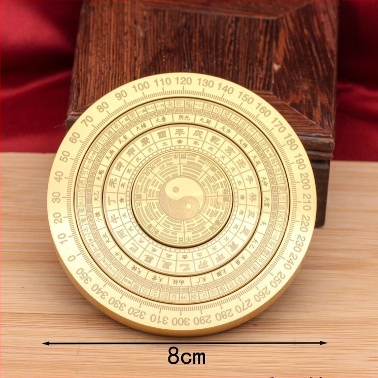 Латунов компас и фиджет гироскоп – декоративна украса Copper Master, латунни украси, домашен декор в китайски стил