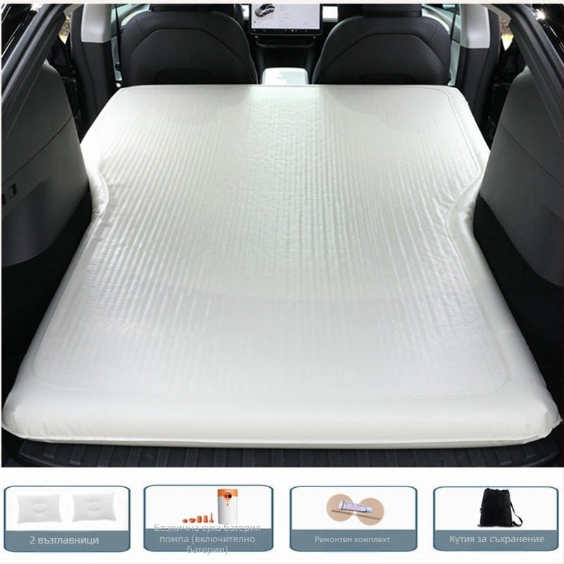 Автомобилен матрак за Tesla Model Y/3 – двойна употреба в колата и на открито, PVC, ръчно напомпване, макс. товароподемност 300 кг, тегло 5.15 кг