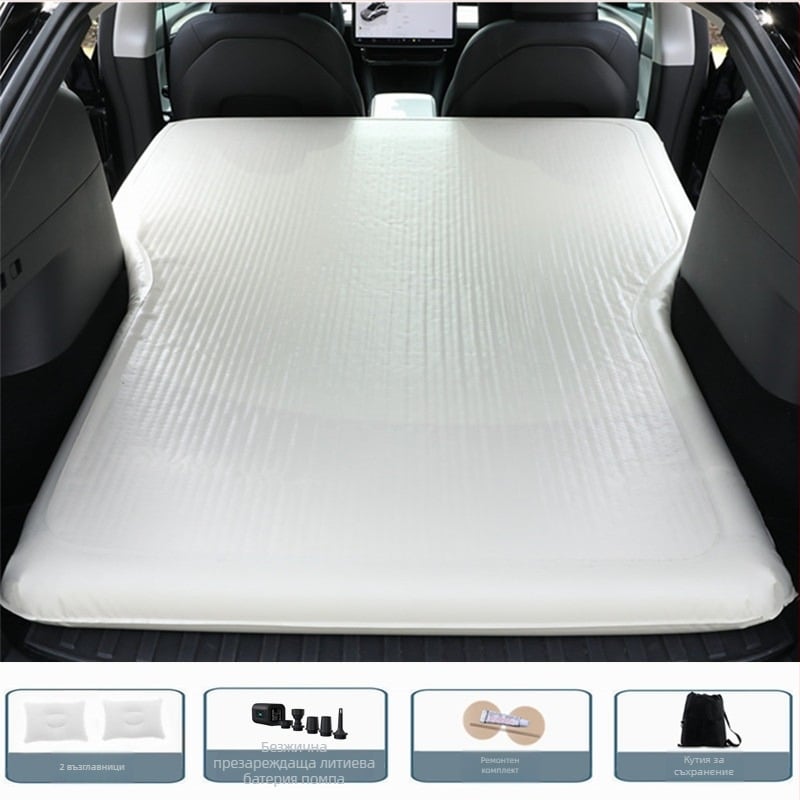 Автомобилен матрак за Tesla Model Y/3 – двойна употреба в колата и на открито, PVC, ръчно напомпване, макс. товароподемност 300 кг, тегло 5.15 кг