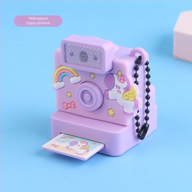 Детска светлинно-звукова камера-подвеска, ключодържател и висулка за раница, пластмасова, за деца 4–6 години