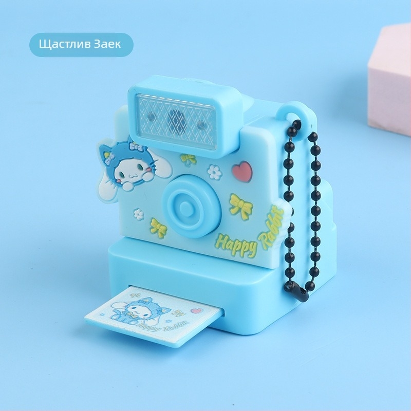 Детска светлинно-звукова камера-подвеска, ключодържател и висулка за раница, пластмасова, за деца 4–6 години