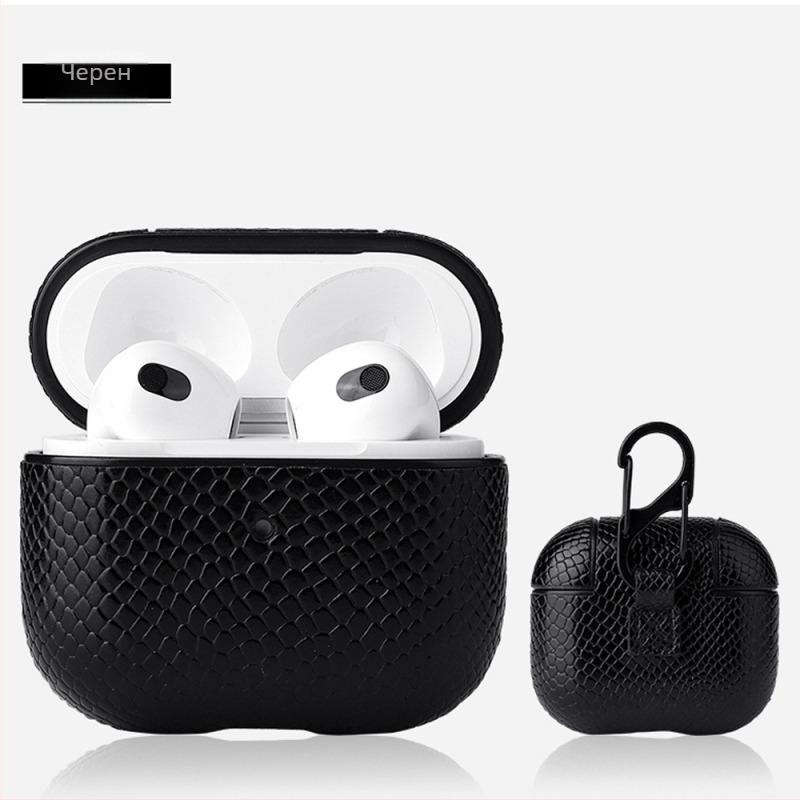 AirPods 3 PU кожен калъф, твърд корпус, ръчна изработка, персонализируем, съвместим с AirPods 3