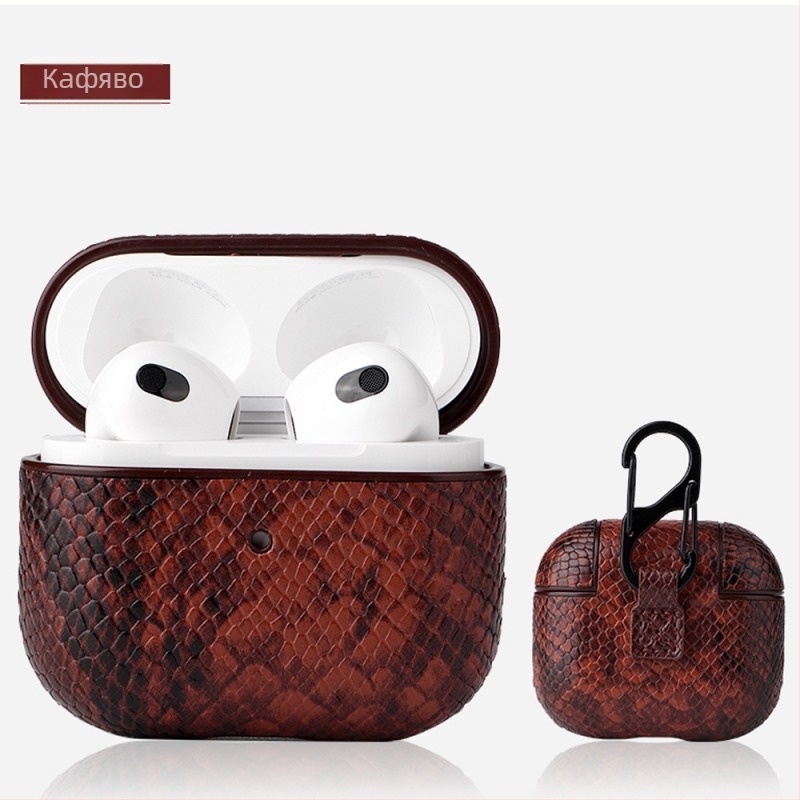 AirPods 3 PU кожен калъф, твърд корпус, ръчна изработка, персонализируем, съвместим с AirPods 3