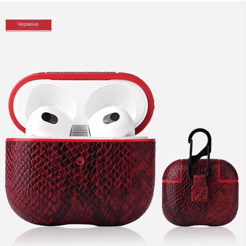 AirPods 3 PU кожен калъф, твърд корпус, ръчна изработка, персонализируем, съвместим с AirPods 3