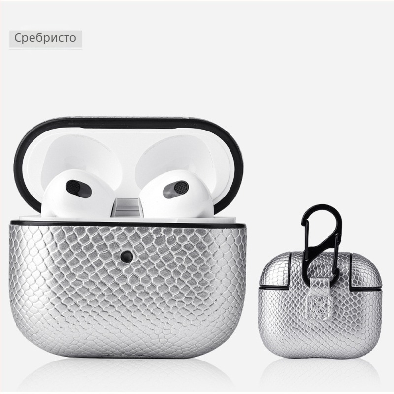AirPods 3 PU кожен калъф, твърд корпус, ръчна изработка, персонализируем, съвместим с AirPods 3