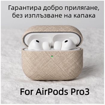Lopie калъф за Apple AirPods Pro — PU, цялостна защита, ръчна изработка, текстурен дизайн, поддържа персонализация