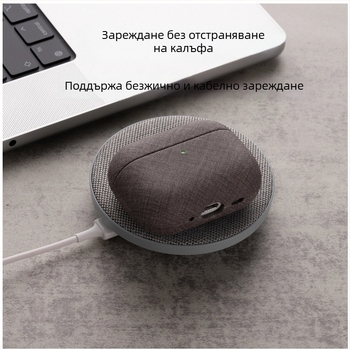 Lopie калъф за Apple AirPods Pro — PU, цялостна защита, ръчна изработка, текстурен дизайн, поддържа персонализация