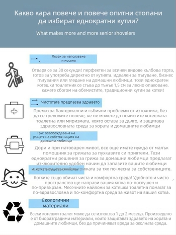 Сгъваема еднократна котешка тоалетна – полузатворена, водоустойчива и преносима