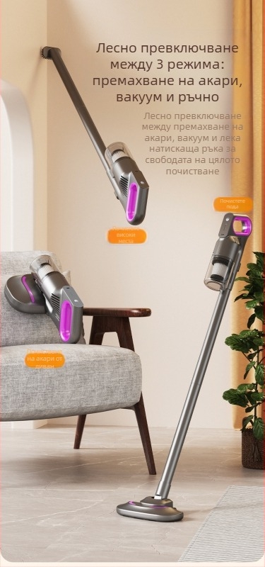 Безжичен ръчен вакуум за автомобил – 36V, 120W, 20000Pa всмукване, презареждаем