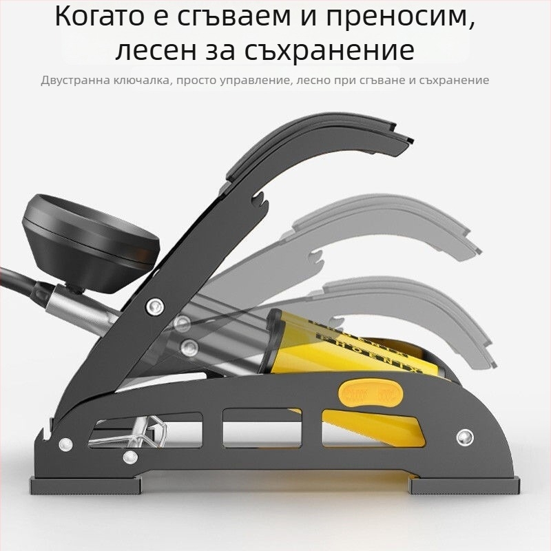 Phoenix педална помпа за автомобили и велосипеди, двоен цилиндър, без електричество, 30 л/мин, цифров дисплей и манометър