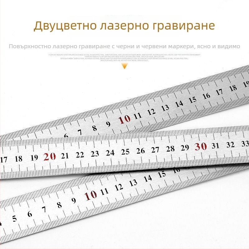 Unique Ъглов линейник от неръждаема стомана, прав ъгъл 90°, измервателен инструмент, мултифункционален триъгълен линейник за дървообработване