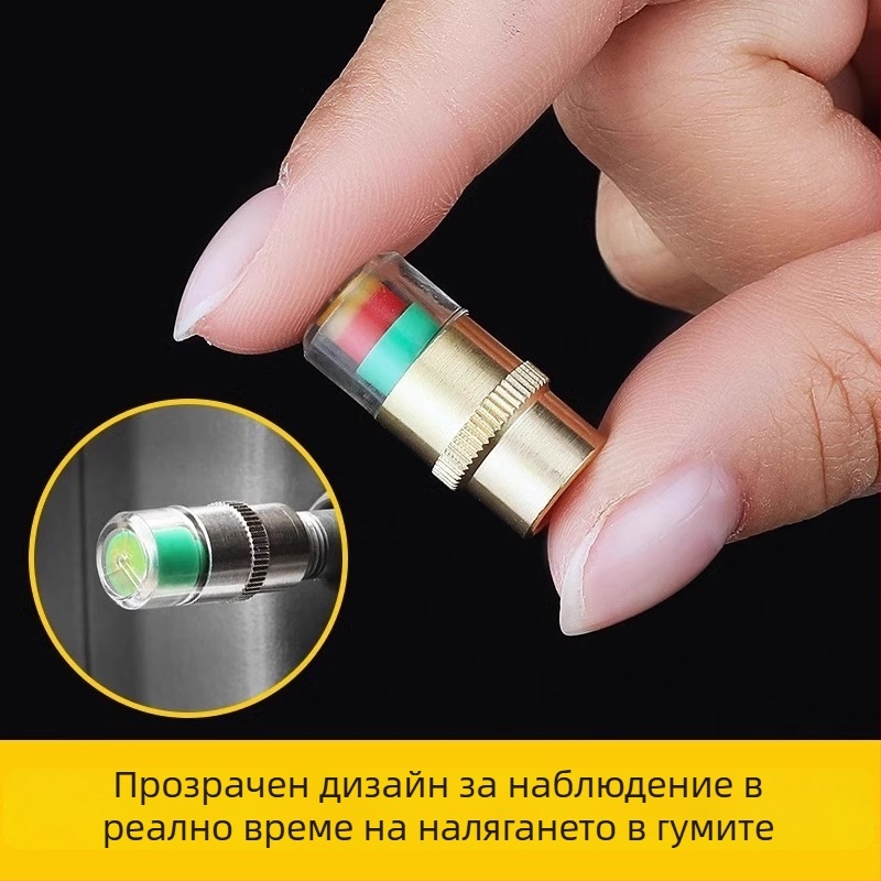 Strength манометър за налягането на гумите за автомобили и мотори – високоточен външен измервател, материал: неръждаема стомана/медна сърцевина/пластмасов корпус, точност стандартна