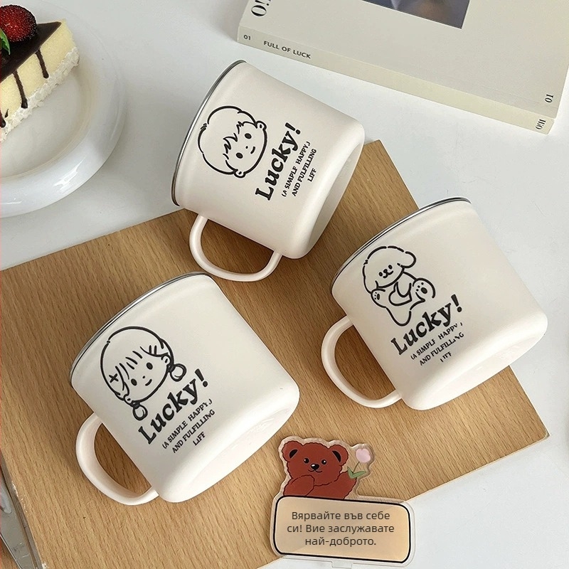 Чаша за четки за зъби с карикатурен принт, цилиндрична, еднослойна, екологична