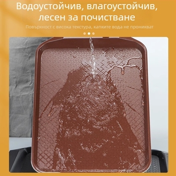 Пластмасов правоъгълен поднос за сервиране, неплъзгащ се, подходящ за микровълнова, възможност за печат на лого, за хотели и ресторанти