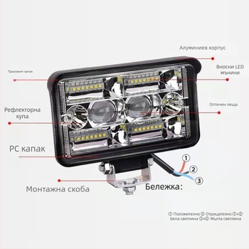 LED фар за автомобил (78W, 12-80V, 12000 lm, 6000-6500K)