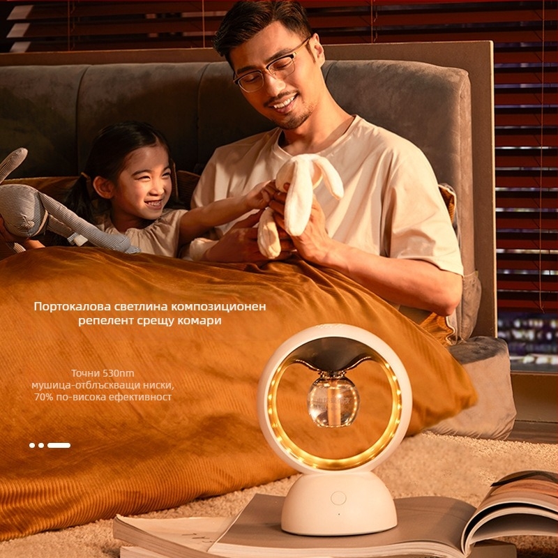 Комарогонна лампа с UV светлина, модел Стар група, обхват 21–30 м², ABS корпус, репелент с етерично масло