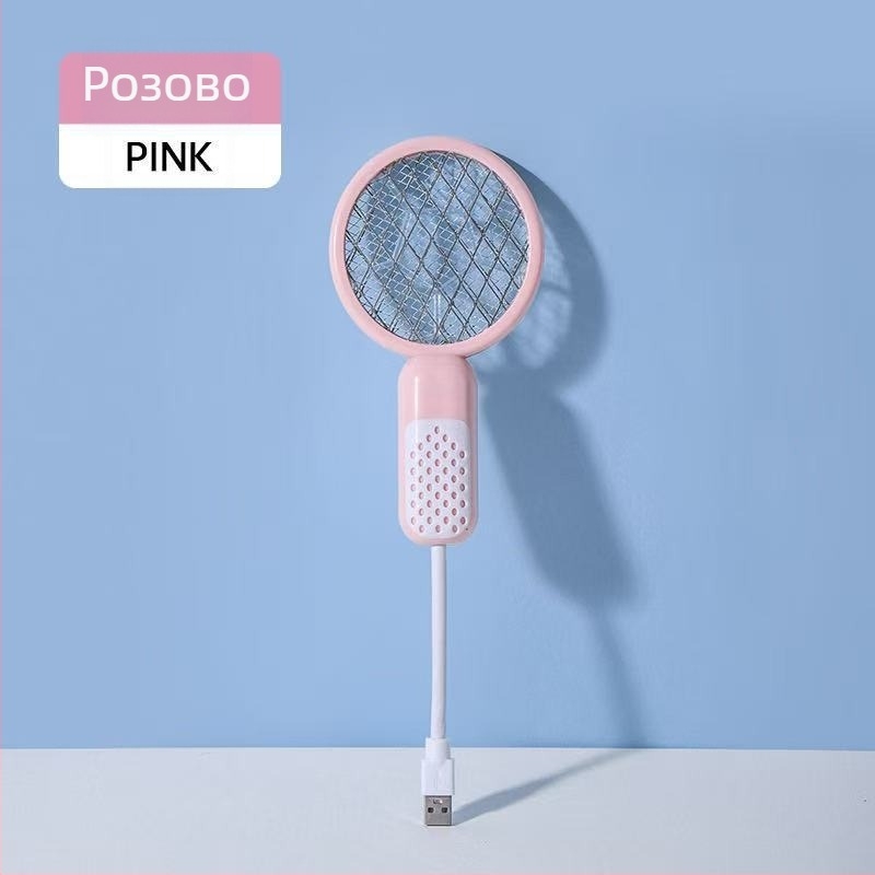 Електрическа мухобойка за комари с LED светлина, USB захранване, обхват 41-60㎡, мрежа Ni-Zn-Fe