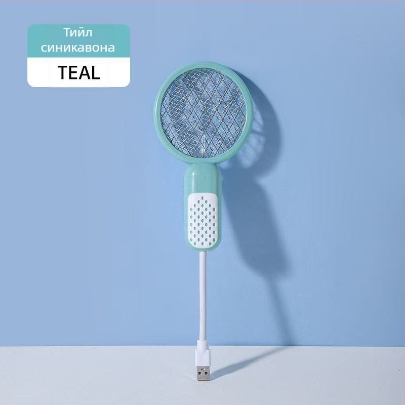 Електрическа мухобойка за комари с LED светлина, USB захранване, обхват 41-60㎡, мрежа Ni-Zn-Fe