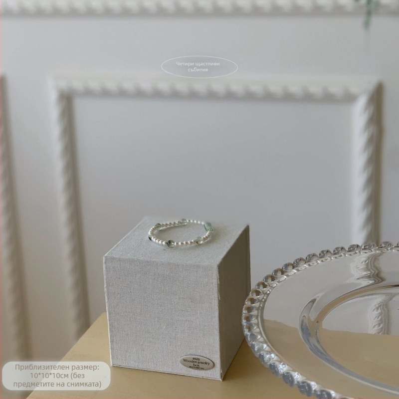 Стойка за показване на бижута от лен и дърво, мултифункционална, корейски стил