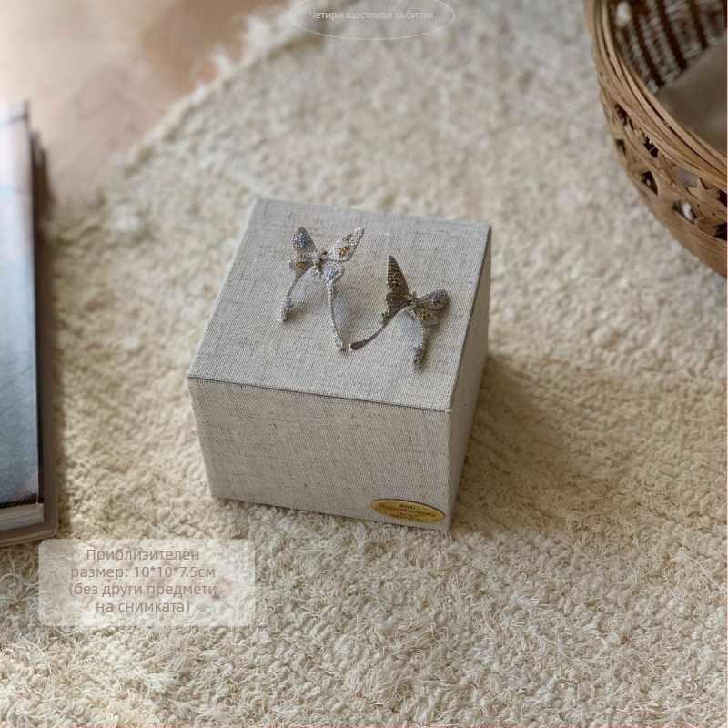 Стойка за показване на бижута от лен и дърво, мултифункционална, корейски стил