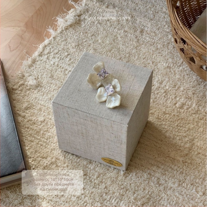 Стойка за показване на бижута от лен и дърво, мултифункционална, корейски стил