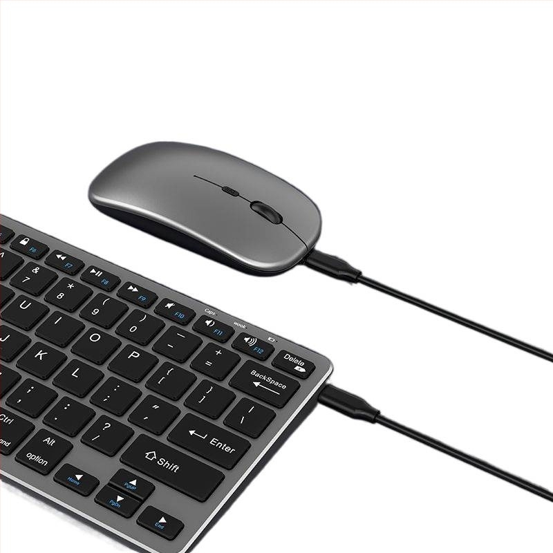 Безжичен комплект мишка и клавиатура с Bluetooth, презареждащ се и тих за офис, за лаптоп и таблет